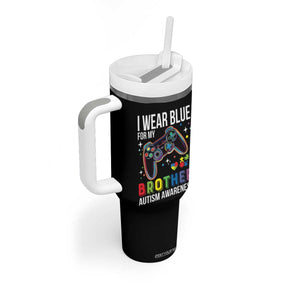 Autism Awareness Gamer Tumbler With Handle I Wear Blue for My Brother Video Game Family Support TS02 Print Your Wear