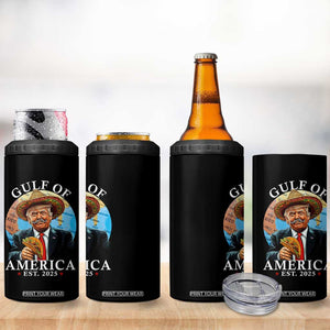 Funny Trump Gulf Of USA 4 in 1 Can Cooler Tumbler Mexico Sombrebro Tacos US 2025 TS02 Print Your Wear