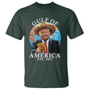 Funny Trump Gulf Of USA T Shirt Mexico Sombrebro Tacos US 2025 TS02 Dark Forest Green Print Your Wear