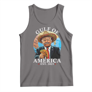 Funny Trump Gulf Of USA Tank Top Mexico Sombrebro Tacos US 2025 TS02 Deep Heather Print Your Wear