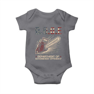 Chainsaw For Bureaucracy Baby Onesie Funny DOGE USA Flag TS02 Charcoal Print Your Wear