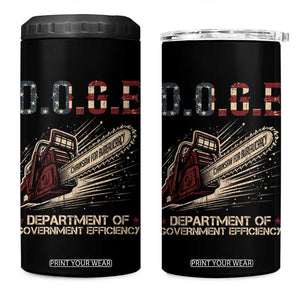 Chainsaw For Bureaucracy 4 in 1 Can Cooler Tumbler Funny DOGE USA Flag TS02 One Size: 16 oz Black Print Your Wear