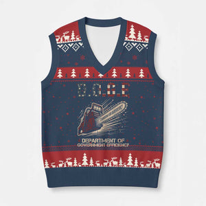 Chainsaw For Bureaucracy V-Neck Knit Sweater Vest Funny DOGE USA Flag TS02 Navy Red Print Your Wear