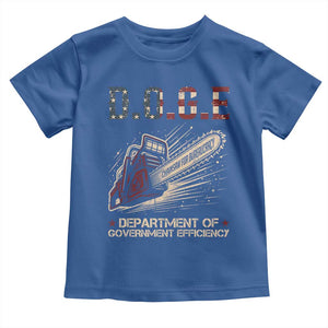 Chainsaw For Bureaucracy Toddler T Shirt Funny DOGE USA Flag TS02 Royal Blue Print Your Wear