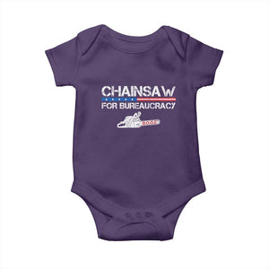 Chainsaw For Bureaucracy Baby Onesie DOGE Department Of Government TS02 Purple Print Your Wear