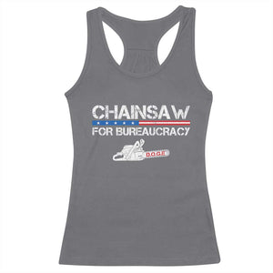Chainsaw For Bureaucracy Racerback Tank Top DOGE Department Of Government TS02 Charcoal Print Your Wear