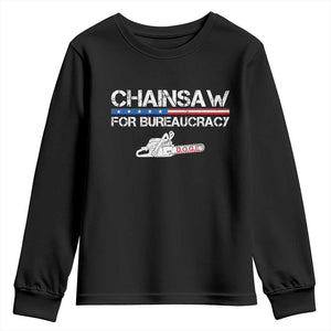 Chainsaw For Bureaucracy Youth Sweatshirt DOGE Department Of Government TS02 Black Print Your Wear