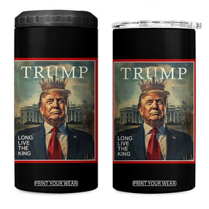 Trump 2025 4 in 1 Can Cooler Tumbler Long Live The King Patriotic Graphic TS02 One Size: 16 oz Black Print Your Wear