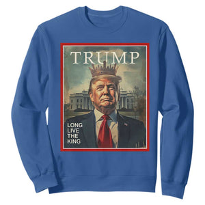 Trump 2025 Sweatshirt Long Live The King Patriotic Graphic TS02 Royal Blue Print Your Wear
