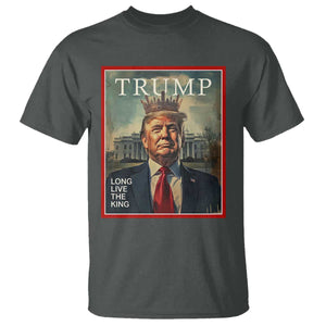 Trump 2025 T Shirt Long Live The King Patriotic Graphic TS02 Dark Heather Print Your Wear