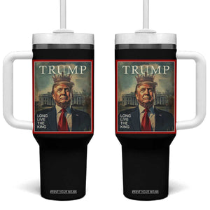 Trump 2025 Tumbler With Handle Long Live The King Patriotic Graphic TS02 One Size: 40 oz Black Print Your Wear
