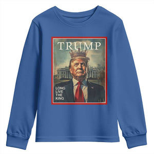Trump 2025 Youth Sweatshirt Long Live The King Patriotic Graphic TS02 Royal Blue Print Your Wear