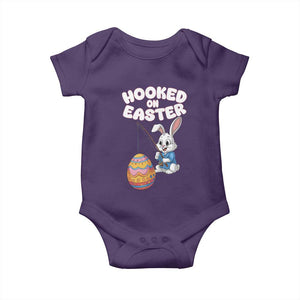 Cute Bunny Fishing Baby Onesie Hooked for Easter Eggs Funny Holiday TS02 Purple Print Your Wear