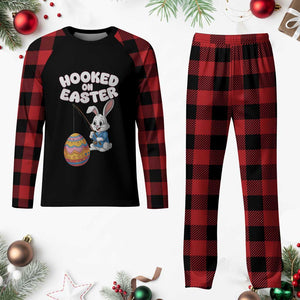 Cute Bunny Fishing Plaid Pajama Set Hooked for Easter Eggs Funny Holiday TS02 Buffalo Plaid Print Your Wear