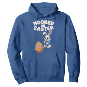 Cute Bunny Fishing Hoodie Hooked for Easter Eggs Funny Holiday TS02 Royal Blue Print Your Wear