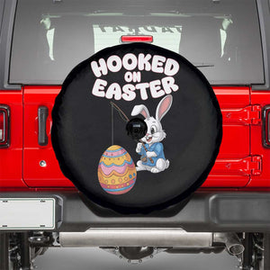 Cute Bunny Fishing Spare Tire Cover Hooked for Easter Eggs Funny Holiday TS02 Black Print Your Wear