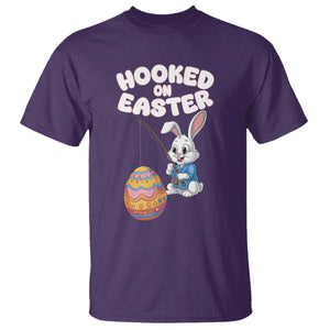 Cute Bunny Fishing T Shirt Hooked for Easter Eggs Funny Holiday TS02 Purple Print Your Wear