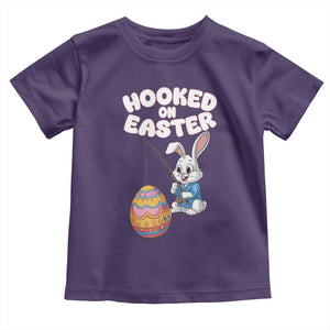 Cute Bunny Fishing Toddler T Shirt Hooked for Easter Eggs Funny Holiday TS02 Purple Print Your Wear