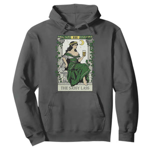 The Sassy Lass Tarot Card Hoodie Funny St Patrick's Day TS02 Dark Heather Print Your Wear