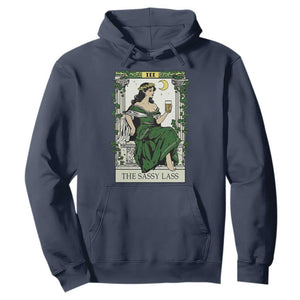 The Sassy Lass Tarot Card Hoodie Funny St Patrick's Day TS02 Navy Print Your Wear