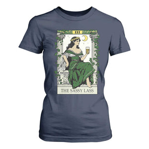 The Sassy Lass Tarot Card T Shirt For Women Funny St Patrick's Day TS02 Navy Print Your Wear