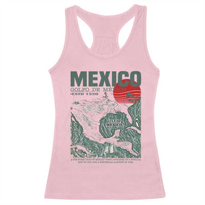 Gulf of Mexico Estd 1550 Racerback Tank Top Golfo De Mexico Historic Map Retro Graphic TS02 Light Pink Print Your Wear