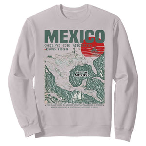 Gulf of Mexico Estd 1550 Sweatshirt Golfo De Mexico Historic Map Retro Graphic TS02 Ice Gray Print Your Wear