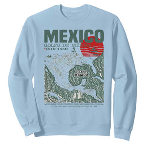 Gulf of Mexico Estd 1550 Sweatshirt Golfo De Mexico Historic Map Retro Graphic TS02 Light Blue Print Your Wear