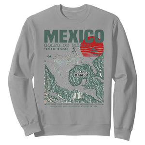 Gulf of Mexico Estd 1550 Sweatshirt Golfo De Mexico Historic Map Retro Graphic TS02 Sport Gray Print Your Wear