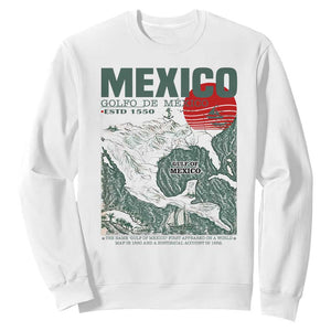 Gulf of Mexico Estd 1550 Sweatshirt Golfo De Mexico Historic Map Retro Graphic TS02 White Print Your Wear