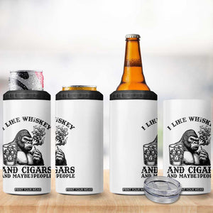 I Like Whiskey and Cigars and Maybe 3 People 4 in 1 Can Cooler Tumbler Funny Bigfoot Drinking and Cigarette Anti-Social Humor TS02 Print Your Wear