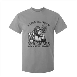 I Like Whiskey and Cigars and Maybe 3 People T Shirt For Kid Funny Bigfoot Drinking and Cigarette Anti-Social Humor TS02 Sport Gray Print Your Wear