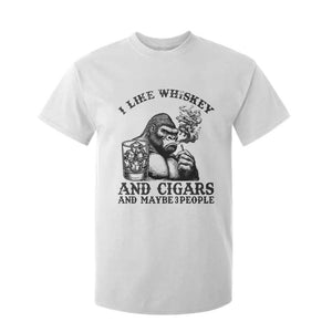 I Like Whiskey and Cigars and Maybe 3 People T Shirt For Kid Funny Bigfoot Drinking and Cigarette Anti-Social Humor TS02 White Print Your Wear