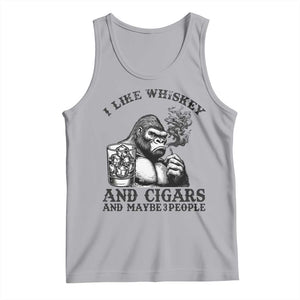 I Like Whiskey and Cigars and Maybe 3 People Tank Top Funny Bigfoot Drinking and Cigarette Anti-Social Humor TS02 Athletic Heather Print Your Wear