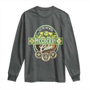 Mccockin Cider Long Sleeve Shirt Funny St Patrick's Day TS02 Dark Heather Print Your Wear