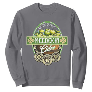Mccockin Cider Sweatshirt Funny St Patrick's Day TS02 Charcoal Print Your Wear