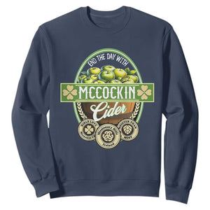 Mccockin Cider Sweatshirt Funny St Patrick's Day TS02 Navy Print Your Wear