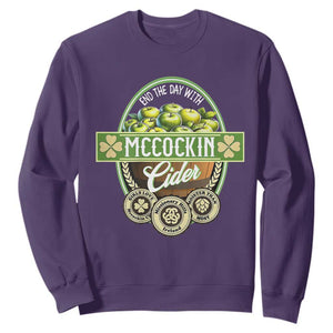 Mccockin Cider Sweatshirt Funny St Patrick's Day TS02 Purple Print Your Wear