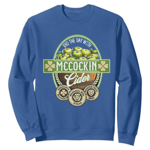 Mccockin Cider Sweatshirt Funny St Patrick's Day TS02 Royal Blue Print Your Wear