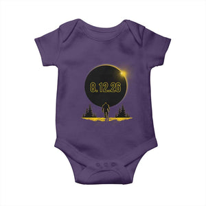Bigfoot August 12 2026 Total Solar Eclipse Baby Onesie Totality Sasquatch Cryptid Stargazer Memorabilia TS02 Purple Print Your Wear