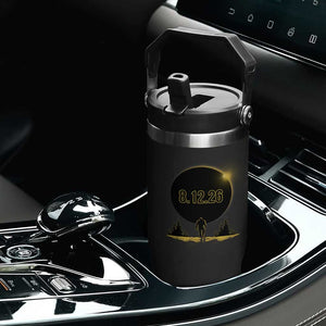 Bigfoot August 12 2026 Total Solar Eclipse Flip Straw Tumbler Totality Sasquatch Cryptid Stargazer Memorabilia TS02 Print Your Wear