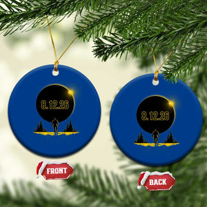 Bigfoot August 12 2026 Total Solar Eclipse Ceramic Ornament Totality Sasquatch Cryptid Stargazer Memorabilia TS02 1pc Blue Print Your Wear