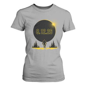 Bigfoot August 12 2026 Total Solar Eclipse T Shirt For Women Totality Sasquatch Cryptid Stargazer Memorabilia TS02 Sport Gray Print Your Wear