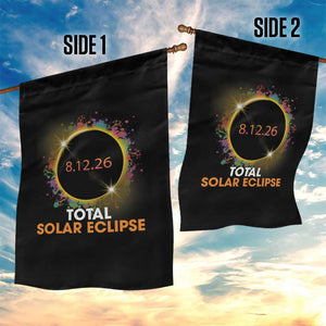 Colorful Paint Splatter 2026 Total Solar Eclipse Totality Astronomy Garden Flag TS02 Print Your Wear