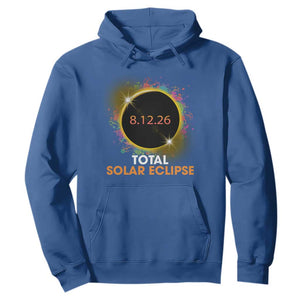 Colorful Paint Splatter 2026 Total Solar Eclipse Totality Astronomy Hoodie TS02 Royal Blue Print Your Wear