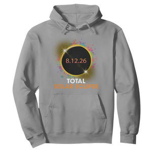 Colorful Paint Splatter 2026 Total Solar Eclipse Totality Astronomy Hoodie TS02 Sport Gray Print Your Wear