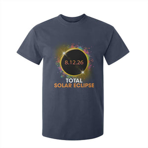 Colorful Paint Splatter 2026 Total Solar Eclipse Totality Astronomy T Shirt For Kid TS02 Navy Print Your Wear