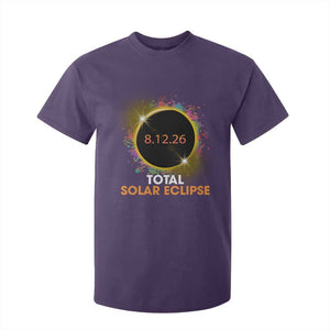 Colorful Paint Splatter 2026 Total Solar Eclipse Totality Astronomy T Shirt For Kid TS02 Purple Print Your Wear