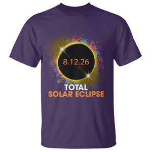 Colorful Paint Splatter 2026 Total Solar Eclipse Totality Astronomy T Shirt TS02 Purple Print Your Wear