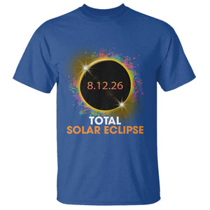 Colorful Paint Splatter 2026 Total Solar Eclipse Totality Astronomy T Shirt TS02 Royal Blue Print Your Wear